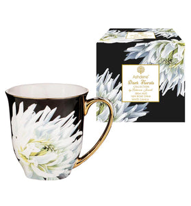 Ashdene Dark Florals White Dahlia Mug