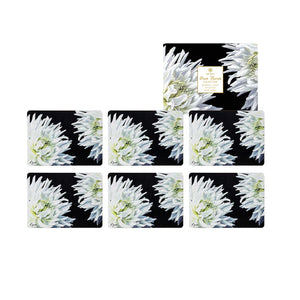 Ashdene Dark Florals White Dahlia Placemats