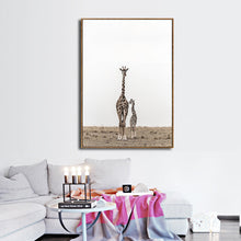 Load image into Gallery viewer, Giraffe with Little One Canvas
