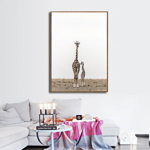 Giraffe with Little One Canvas