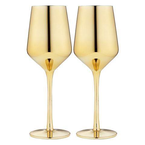 Aurora Tempa Wine Glasses - Gold