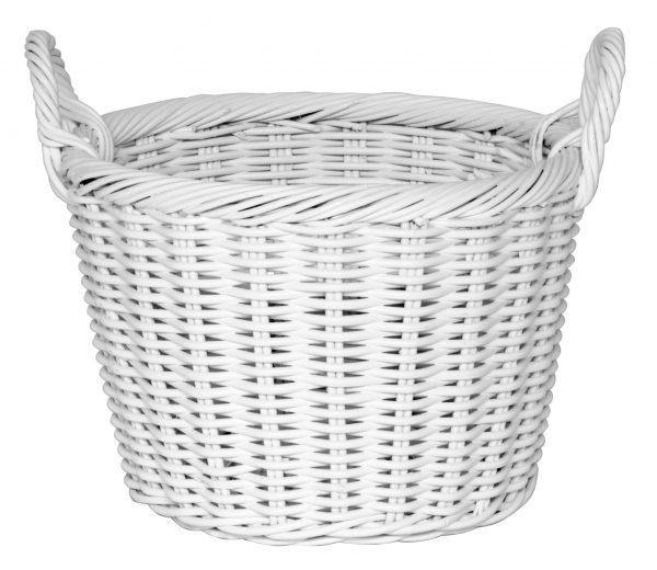 Ancora Hesh Round Basket - White - Manjimup Homemakers