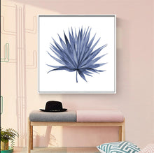 Load image into Gallery viewer, Blue Palm Leaf Wall Art
