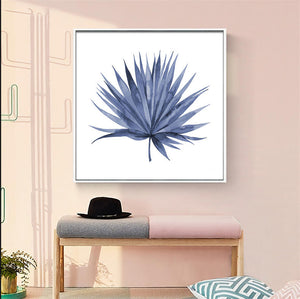 Blue Palm Leaf Wall Art