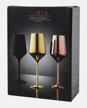 Load image into Gallery viewer, Aurora Tempa Wine Glasses - Black, Gold, Rose

