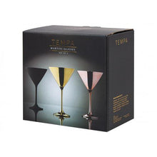 Load image into Gallery viewer, Aurora Tempa Martini Glasses - Black, Gold, Rose

