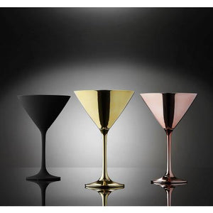 Aurora Tempa Martini Glasses - Black, Gold, Rose