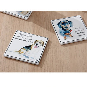 Ashdene Puppy Tales Ceramic Coaster - Dachshund