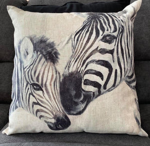 Linen Cushion - Zebra