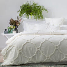 Load image into Gallery viewer, Renee Taylor Moroccan Quilt Cover Set - Blanc
