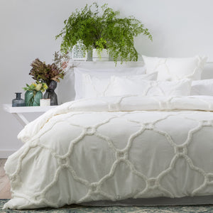Renee Taylor Moroccan Quilt Cover Set - Blanc