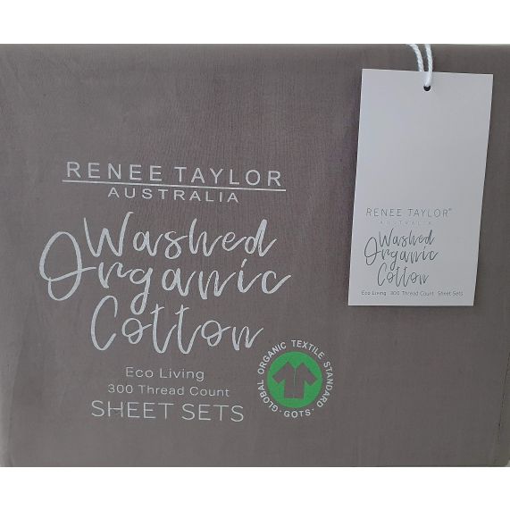 Renee Taylor Organic Cotton Sheet Set - Steel Grey