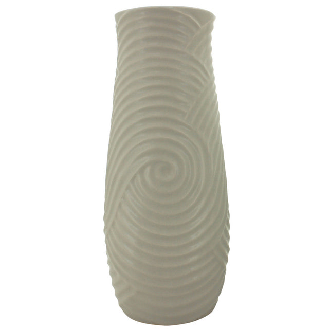 Taupe Swirling Vase 19x46cm