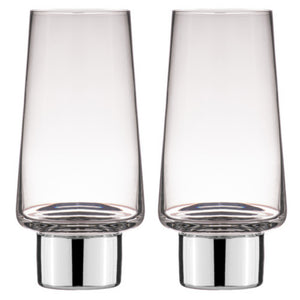 Aurora Glass Highball Tumblers (2pk) - Silver