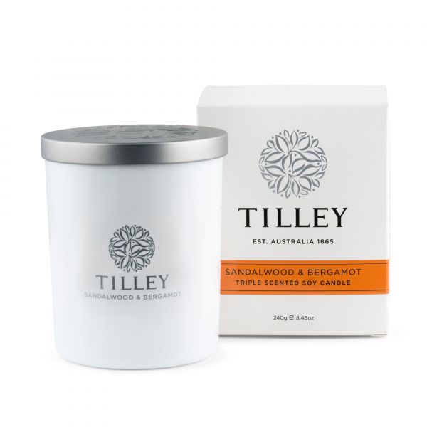 Tilley Triple Scented Soy Candle - Sandalwood & Bergamot