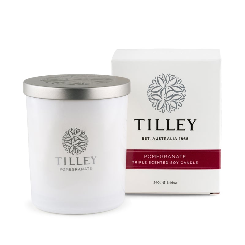 Tilley Triple Scented Soy Candle - Pomegranate