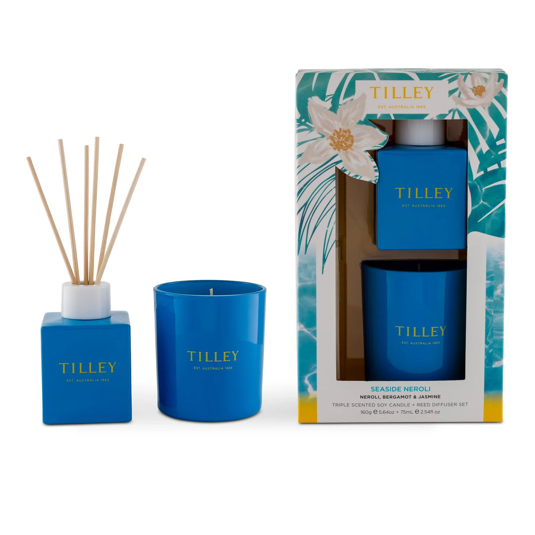Tilley Soy Candle & Reed Set - Seaside Neroli