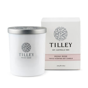Tilley Triple Scented Soy Candle - Peony Rose